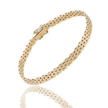 Murstens 14 karat massivt guld armbånd, 17 cm og 5 rækker (5,0 mm)